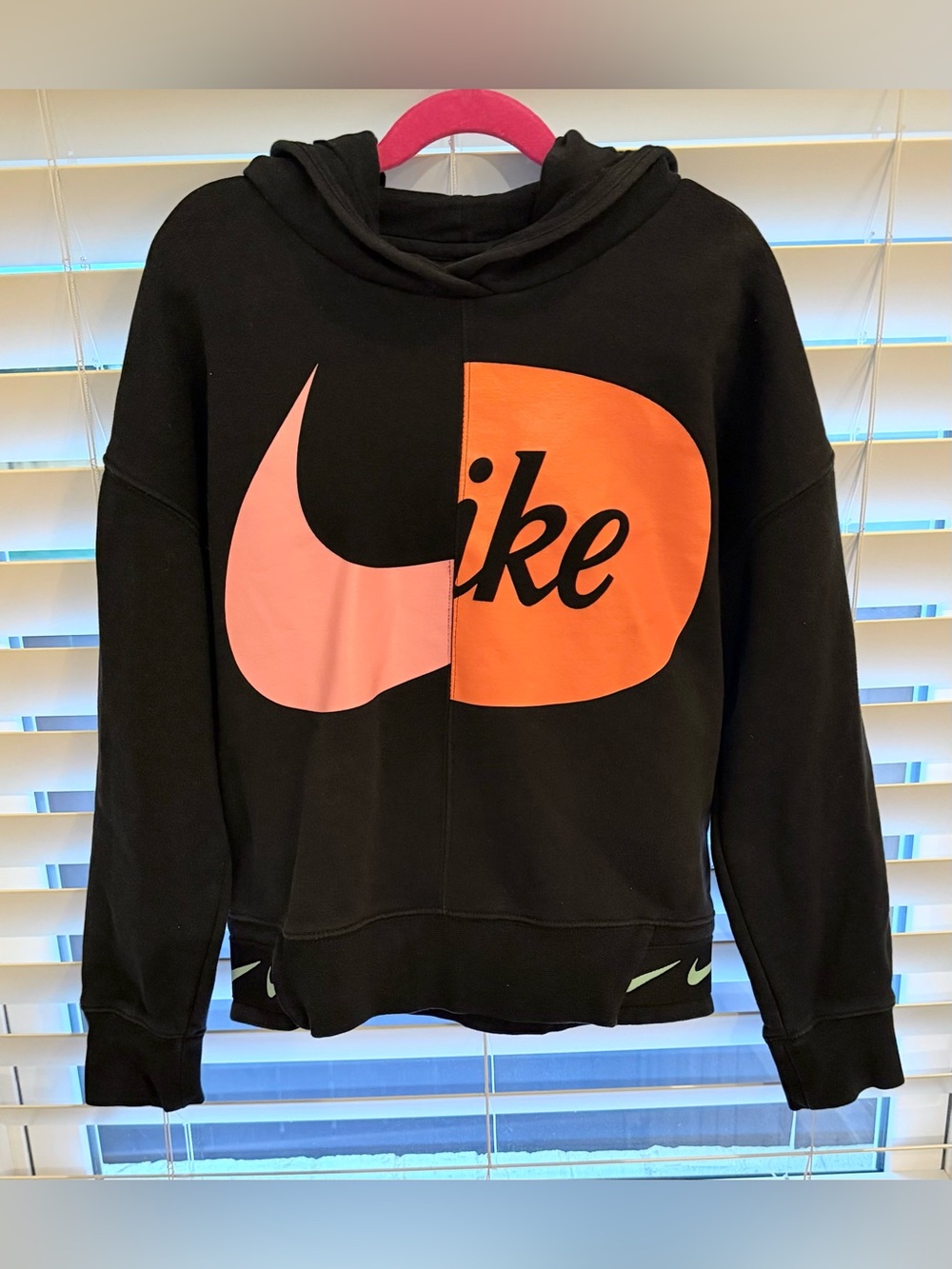 Nike Black Sweatshirt Label with White Swoosh